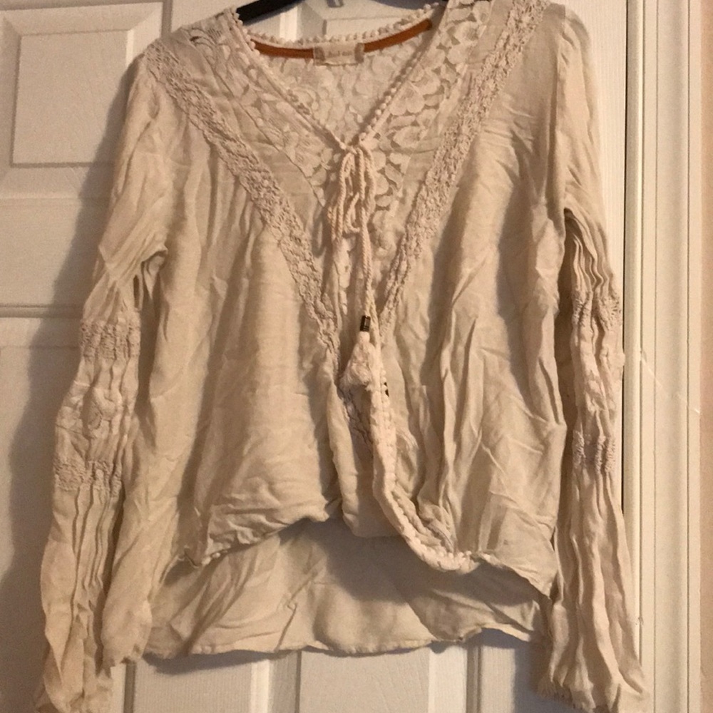 Lace cream blouse